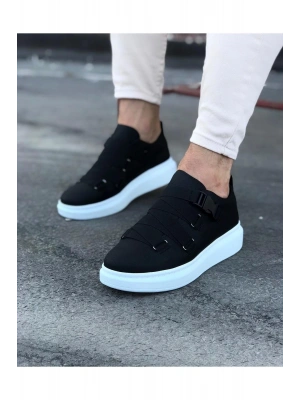 Wagoon Wg033 Siyah Erkek Yüksek Taban Ayakkabı Erkek Günlük Ayakkabı