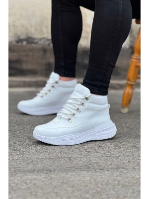 Wagoon Wg035 Beyaz Yüksek Taban Yarım Bilek Erkek Bot