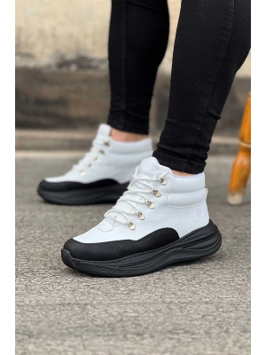 Wagoon Wg035 Kömür Beyaz Yüksek Taban Yarım Bilek Erkek Bot