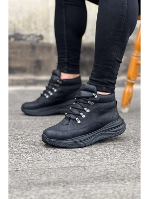 Wagoon Wg035 Kömür Cilt Yüksek Taban Yarım Bilek Erkek Bot