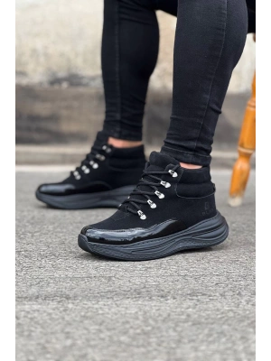 Wagoon Wg035 Kömür Rugan Yüksek Taban Yarım Bilek Erkek Bot