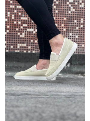 Wagoon Wg061 Bej Triko Babet Erkek Casual Ayakkabı Erkek Günlük Ayakkabı