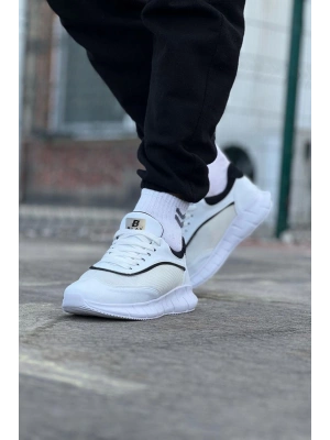 Wagoon Wg062 Beyaz Siyah Triko Erkek Erkek Spor Ayakkabı