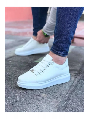 Wagoon Wg08 Beyaz Düz Erkek Casual Ayakkabı Erkek Günlük Ayakkabı