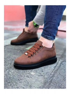 Wagoon WG08 Taba Kömür Düz Erkek Casual Ayakkabı