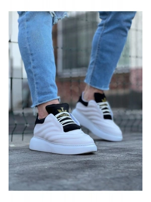 Wagoon Wg094 Beyaz Siyah Erkek Casual Ayakkabı Erkek Günlük Ayakkabı