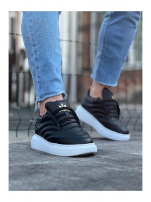 Wagoon Wg094 Siyah Cilt Erkek Casual Ayakkabı Erkek Günlük Ayakkabı