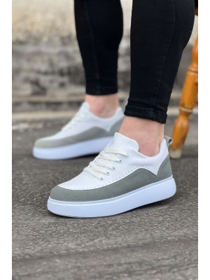 Wagoon WG162 Beyaz Gri Ortopedik Taban Erkek Casual Ayakkabı