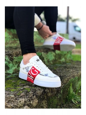 Wagoon Wg202 Beyaz Kırmızı Erkek Erkek Günlük Ayakkabı