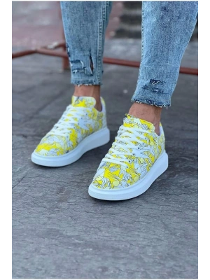 Wagoon Wg501 Sarı Cok Boyalı Erkek Casual Ayakkabı Erkek Günlük Ayakkabı