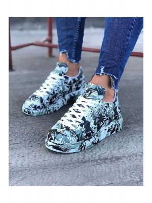 Wagoon WG501 Siyah Beyaz Boyalı Erkek Casual Ayakkabı