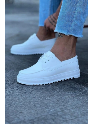 Wagoon Wg506 Beyaz Erkek Saraclı Casual Ayakkabı Erkek Günlük Ayakkabı