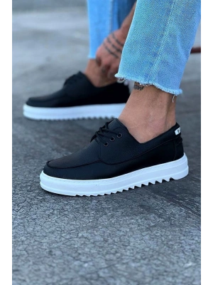 Wagoon Wg506 Siyah Erkek Saraclı Casual Ayakkabı Erkek Günlük Ayakkabı