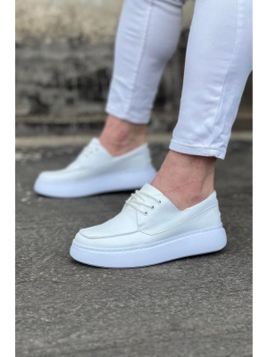 Wagoon WG508 Beyaz Cilt Ortopedik Taban Erkek Casual Ayakkabı