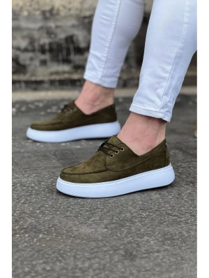 Wagoon Wg508 Haki Süet Ortopedik Taban Erkek Casual Ayakkabı Erkek Günlük Ayakkabı