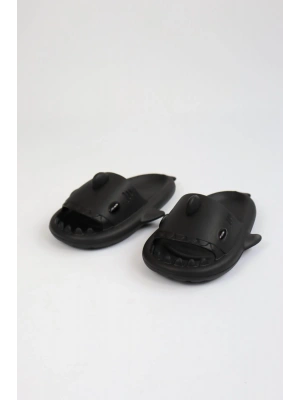 Wg500 Köpekbalığı Siyah Unisex Tam Ortopedik Shark Slides Kadın Terlik