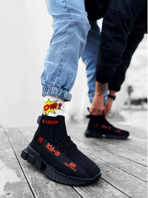 Zr-x700 Tarz Siyah Kırmızı Renk Erkek Spor Ayakkabı