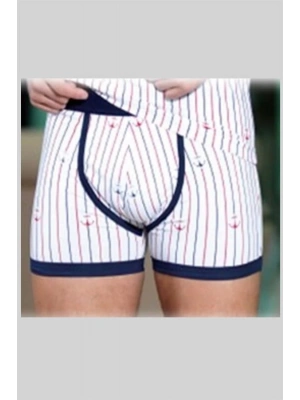 Berrak Çapa Ve Çizgi Baskı Erkek Boxer 1107