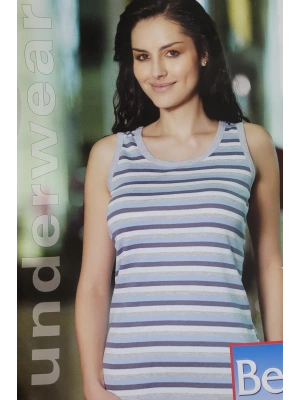 Berrak Çizgili Bayan Atlet 8008