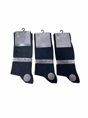 Beylice Desenli Bambu Dikişsiz Erkek Çorabı -Sıkmayan Lastik- Tavşan Kulağı Kavrayan Topuk 6 ADET