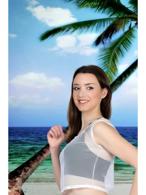 File Kısa Kolsuz Mayo Üstüne Yazlık Kıyafet model 608