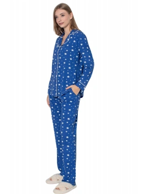 LİMİSSİ DESENLİ PAMUK VİSKON PİJAMA TAKIMI