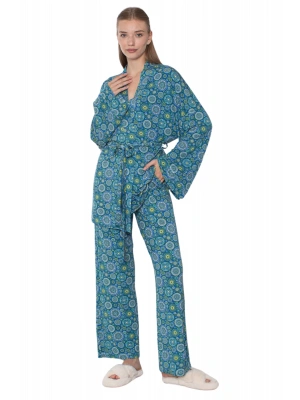 LİMİSSİ VİSKON DESENLİ PİJAMA YAKIMI