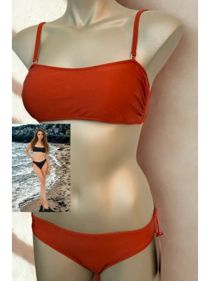 Özel Tasarım Kiremit Rengi Şık Bikini Takımı