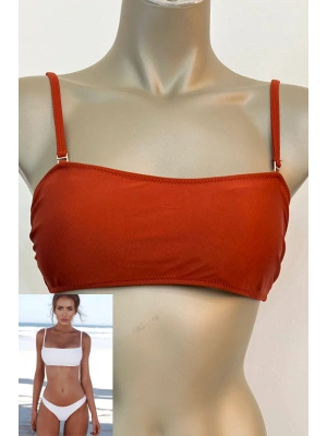 Özel Tasarım Kiremit Rengi Şık Bikini Üst
