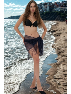 Özel Tasarım Ön Kısmı Fiyonk Siyah Bikini Takımı