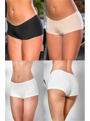 PAMUKLU BOXER KÜLOT (KARIŞIK) SİYAH-BEYAZ-TEN (MGP2963)