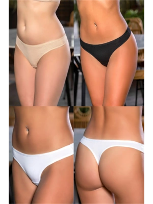 PAMUKLU STRİNG (KARIŞIK) SİYAH-BEYAZ-TEN (MGP2962)