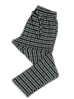 Pijalüx Erkek Kareli Poplin Cepli Alt Pijama