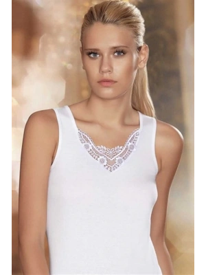 Şahinler Geniş Askılı Önü Güpürlü Ribana Atlet B011