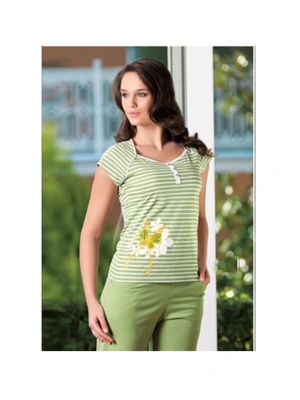 Şahinler Kadın Çizgili Patlı Kaprili Pijama 21173