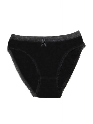 Şahinler Kadın için Dantel Kenarlı Siyah Renk Bikini Külot B223