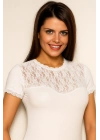 Bayan Kısa Kol Dantelli Elastane 8015
