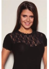 Bayan Kısa Kol Dantelli Elastane 8015