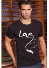 Berrak Erkek Love Baskılı T Shirt 1037