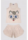 Kız Çocuk Baskılı Şortlu Takım 6526