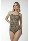 Leopar Desenli Çıtçıtlı Body