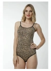 Leopar Desenli Çıtçıtlı Body