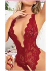 Özel Bölgesi Açık Kırmızı Dantel Seksi Body Jesica Bella E-0047