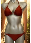 Özel Tasarım Bağlamalı Kiremit Rengi Bikini Takımı