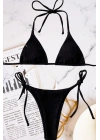 Özel Tasarım Bağlamalı Siyah Bikini Takımı