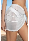 Özel Tasarım Bikini & Mayo Üstüne Beyaz Tül Pareo