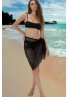 Özel Tasarım Bikini & Mayo Üstüne Siyah File Tül Pareo