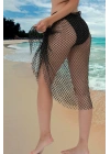 Özel Tasarım Bikini & Mayo Üstüne Siyah File Tül Pareo