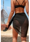 Özel Tasarım Bikini & Mayo Üstüne Uzun Siyah Tül Pareo
