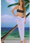 Özel Tasarım Bikini & Mayo Üstüne Uzun Tül Beyaz Pareo